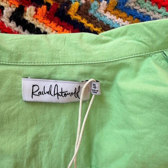 NWOT Rachel Antonoff Lime Green Cotton Draw String Jumpsuit Small - Picture 5 of 5